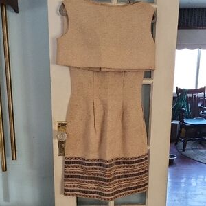 Chic Beige Sleeveless Mini Dress